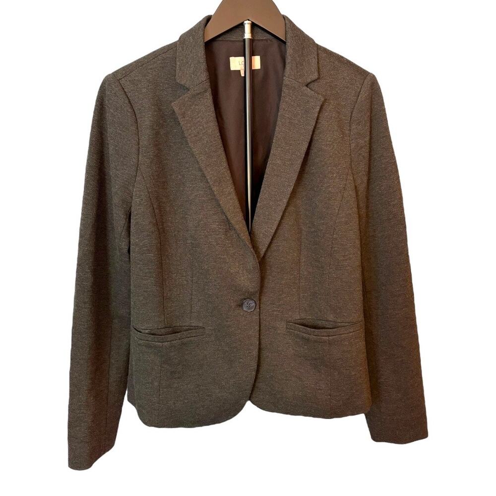 NWOT LOFT Charcoal Gray Blazer - Sz 6 - Suit Jacket w/ Pockets - Like New